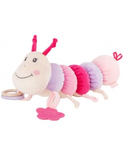 Мека бебешка играчка Tedsy - Гъсеница, розова, 32 cm