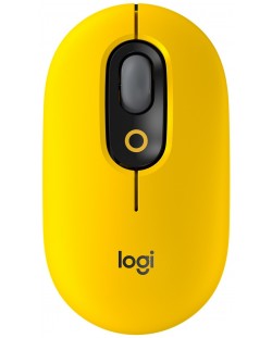 Мишка Logitech - POP, оптична, безжична, жълта