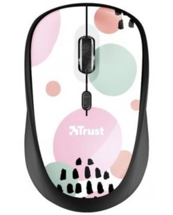 Мишка Trust - Yvi, оптична, безжична, Pink Circles