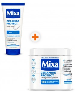 Mixa Ceramide Protect Комплект - Крем за ръце и Крем за тяло, 100 + 400 ml
