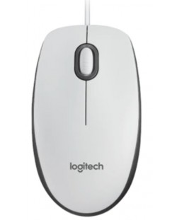 Мишка Logitech - M100, оптична, бяла