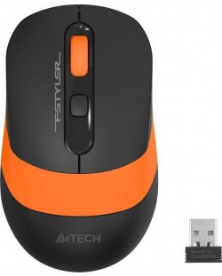 Мишка A4tech - FG10S Orange Fstyler, оптична, безжична, оранжева/черна