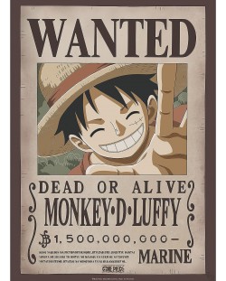 Мини плакат GB eye Animation: One Piece - Luffy Wanted Poster