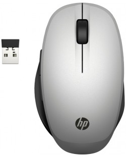 Мишка HP - 300 Dual Mode, оптична, безжична, черна/сребриста