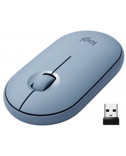 Мишка Logitech - Pebble M350, оптична, безжична, синя