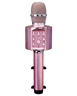 Микрофон Lenco - BMC-090PK, безжичен, розов