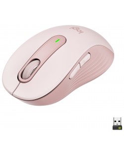 Мишка Logitech - Signature M650 L, оптична, безжична, розова
