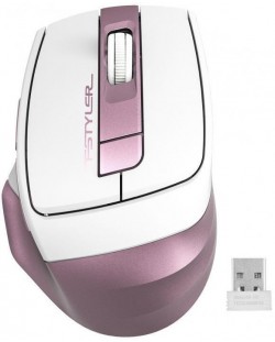 Мишка A4tech - Fstyler FG35, оптична, безжична, бяла/розова