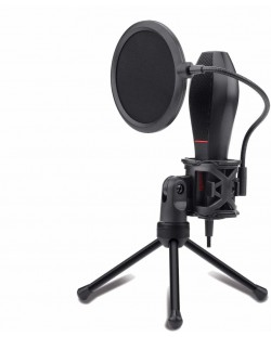 Микрофон Redragon - Quasar 2 GM200, стойка и филтър, черен