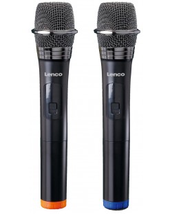 Микрофони Lenco - MCW-020BK, безжични, 2 бр., черни
