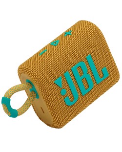 Портативна колонка JBL - Go 3, водоустойчива, жълта