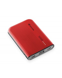 Портативна батерия Cellularline - PowerTank, 5000 mAh, червена