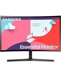 Монитор Samsung - Essential S3 S36C 27C366, 27'', FHD, VA, Curved, черен