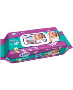 Мокри кърпи с капак Lara Baby Soft -  Fresh Baby, 72 броя, лилави