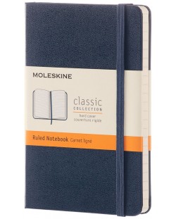 Джобен тефтер с твърди корици Moleskine Classic – Син, линирани листа