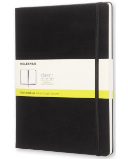 Тефтер с твърди корици Moleskine Classic Notebook XL – Черен, бели листа