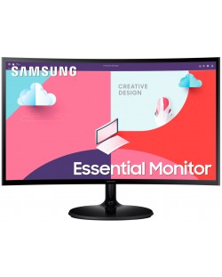 Монитор Samsung - Essential S3 S36C 27C360, 27'', FHD, VA, Curved, черен