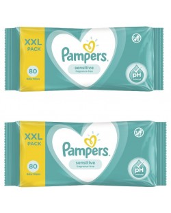 Мокри кърпички Pampers Sensitive - 2 х 80 броя