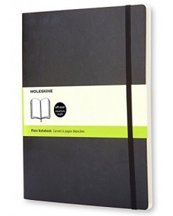Тефтер с меки корици Moleskine Classic Notebook XL – Черен, бели листа