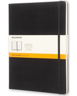 Тефтер с твърди корици Moleskine Classic Notebook XL – Черен, линирани листа