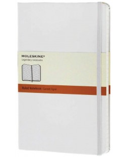 Тефтер с твърди корици Moleskine Classic – Бял, линирани листа