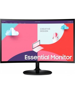 Монитор Samsung - Essential S3 S36C 24C364, 24'', FHD, VA, Curved, черен