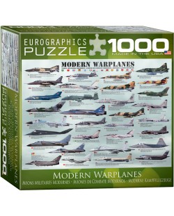 Пъзел Eurographics от 1000 части - Модерни военни самолети