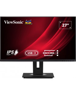 Монитор ViewSonic - VG2756-4K, 27'', 4K, IPS, USB Hub, черен