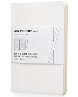 Комплект джобни тефтери Moleskine Volant Notebook – Бял, линирани листа