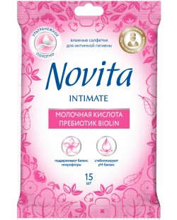 Мокри кърпи за интимна хигиена Novita - 15 броя