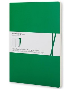 Комплект джобни тефтери Moleskine Volant Notebook – Зелен, линирани листа