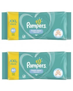 Мокри кърпички Pampers Fresh Clean - 2 х 80 броя