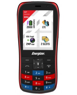 Мобилен телефон Energizer - E284S, 2.8'', 64MB/128MB, червен
