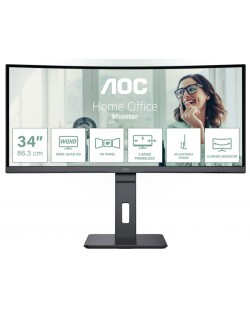 Монитор AOC - CU34P3CV, 34'', UWQHD, VA, Curved, Anti-Glare, черен