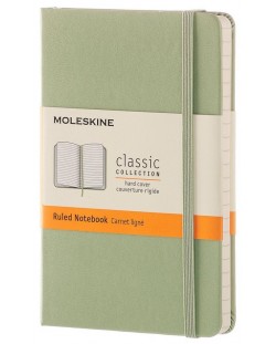 Джобен тефтер с твърди корици Moleskine Classic – Зелен, линирани листа