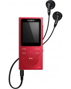 MP4 плейър Sony - NW-E394 Walkman, червен