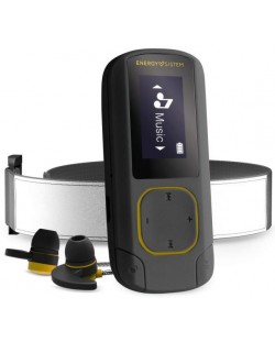 MP3 плейър Energy Sistem - BT Sport, 16GB, сив/жълт
