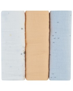 Муселинови кърпи KikkaBoo - Stripy Friends, 75 х 75 cm, 3 броя  