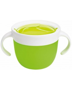Чаша за храна Munchkin -  С капаче и дръжка, зелена