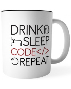 Чаша Humor: Adult - Drink Sleep Code Repeat
