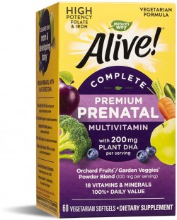 Alive Complete Premium Prenatal, 60 капсули, Nature's Way