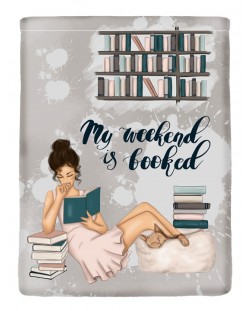 Текстилен джоб за електронна книга With Scent of Books - My weekend is booked