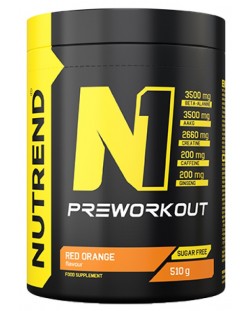 N1 Pre-Workout, червен портокал, 510 g, Nutrend