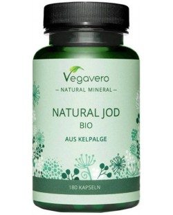 Natural Jod Bio Aus kelpalge, 180 капсули, Vegavero