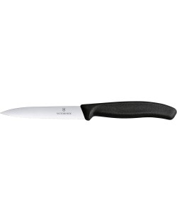 Назъбен нож за плодове Victorinox - Swiss Classic, 10 cm, черен