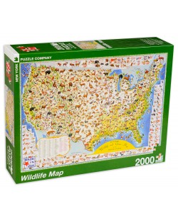 Пъзел New York Puzzle от 2000 части - Карта на дивата природа