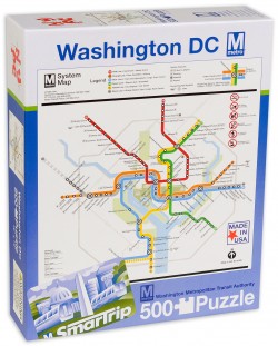 Пъзел New York Puzzle от 500 части - Карта на метрото, Вашингтон