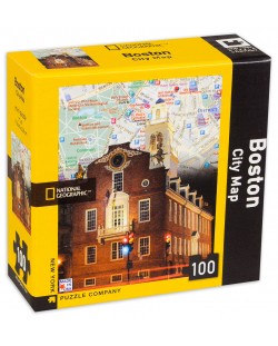 Мини пъзел New York Puzzle от 100 части - Градска карта, Бостън