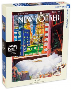 Пъзел New York Puzzle от 1000 части - Котешка дрямка
