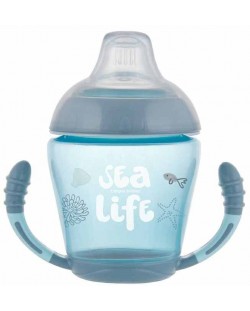 Неразливаща се чаша с дръжки Canpol - Sea Life, сива, 230 ml